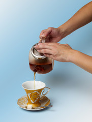 Tea being poured