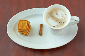 Cappuccino and cinnamon