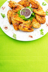 Chicken wings in the plate