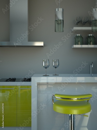 Wohndesign küche grün grau" stockfotos und lizenzfreie bilder ... Küche grün grau