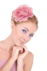 Naklejka premium Woman in pink