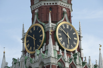 Clock on Kremlin in Moscow