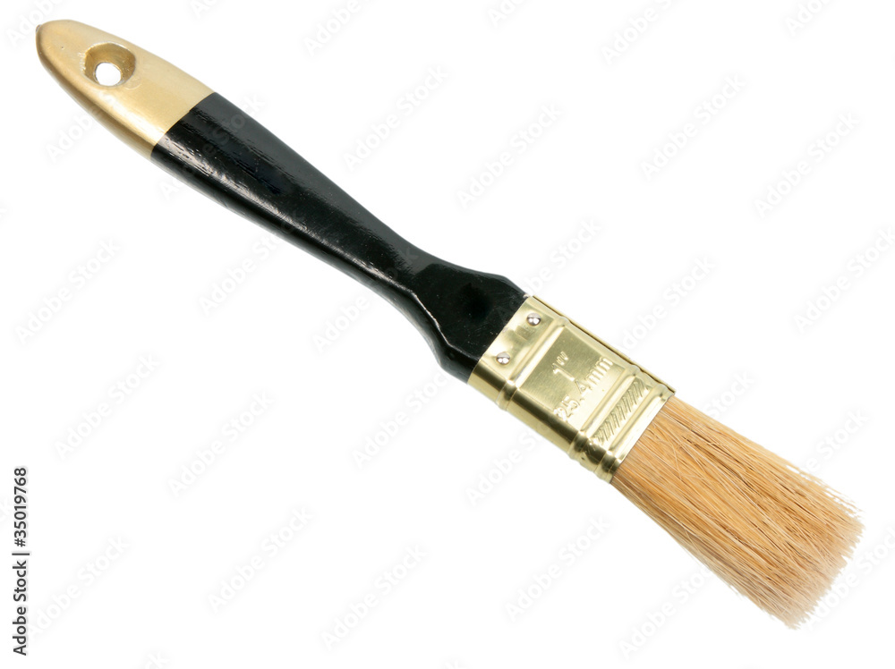 Wall mural single brush with black wood handle