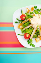 Delicious salad in the plate