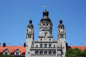 detail neues rathaus in leipzig