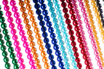Abstract with colourful pearl necklaces