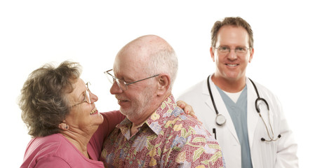 Senior Couple with Medical Doctor or Nurse Behind