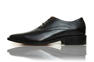 Fashion concept with male shoes on white