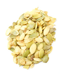 pumpkin seeds isolated on a white