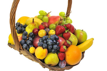 un beau panier de fruits variés