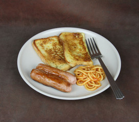 French toast and sausage meal