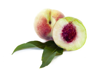 isolated on white peaches