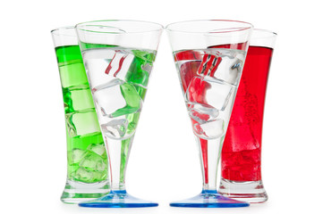 Colourful cocktail in glasses