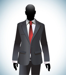 Man Silhouette Wearing Suit and Tie