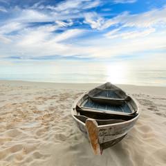 Boat at sunrise