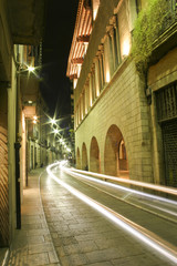 Fototapeta na wymiar Lights in Girona's street