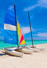 Catamaran in the beautiful cuban beach of Varadero