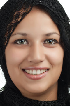 Portrait of a smiling young arabic woman