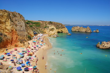 Dona Ana beach, Algarve coast in Portugal - 35038923