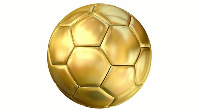 Golden soccer ball and alpha clip -1080p loop