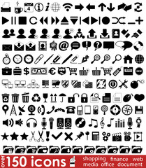 Over 150 web icons