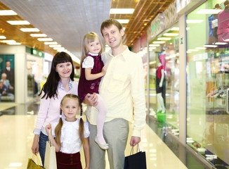 Young family doing shopping