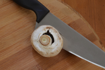Mushrooms Being Prepared