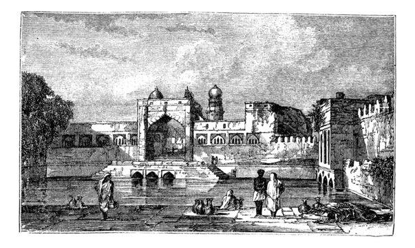 Ruins of Bijapur, in Karnataka, India, during the 1890s, vintage