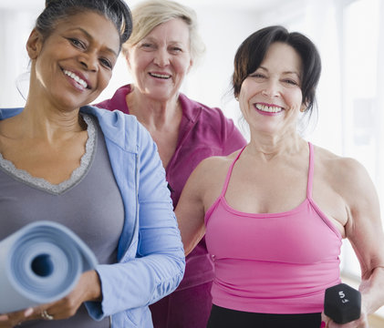 Friends in exercise class