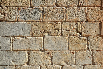 Castle masonry wall carved stone rows pattern texture