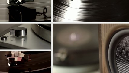 Vintage emotion with vinyl montage