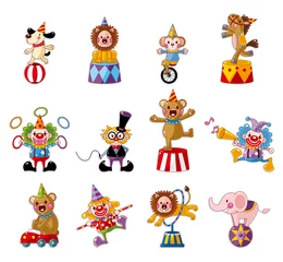 Stickers muraux Robot collection d& 39 icônes de spectacle de cirque heureux de dessin animé.