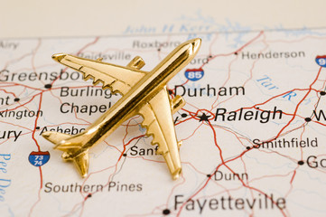 Fototapeta na wymiar Samolot nad North Carolina