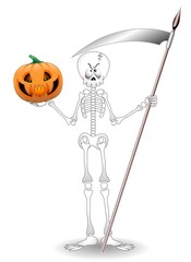 Halloween Scheletro Morte-Halloween Death and Pumpkin