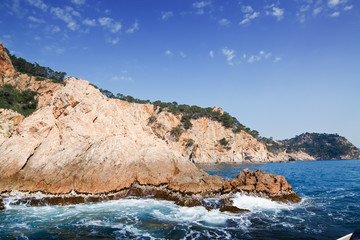 curvy shore line with cliffs