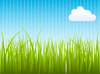 Obraz premium Green Grass On Stripped Background
