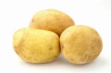 raw potato on a white background