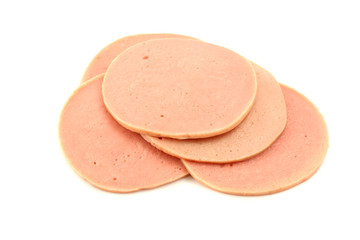 piece of ham isolated in white background