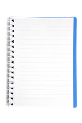 Blue notebook isolated in white background