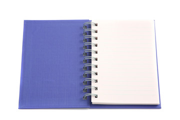 blue notebook isolated in white background