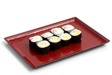 Fresh Maki Rolls isolated in white background