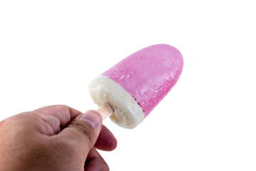 A hand holding sweety icecream.