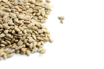 Sunflower seeds isolated in white background