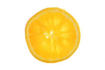 Slice orange isolated in white background