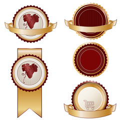 Round Product stickers or labels.  No text. Vector