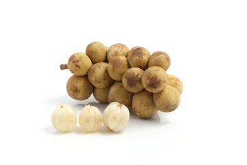 langsat isolated in white background