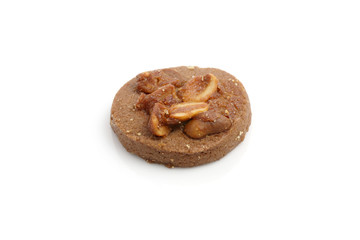 peanut cookie isolated in white background