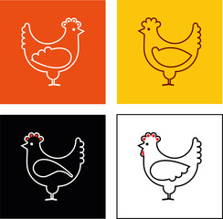 Chicken, hen - icon