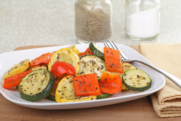Baked Squash and Peppers