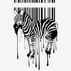 the abstract vector zebra silhouette - obrazy, fototapety, plakaty